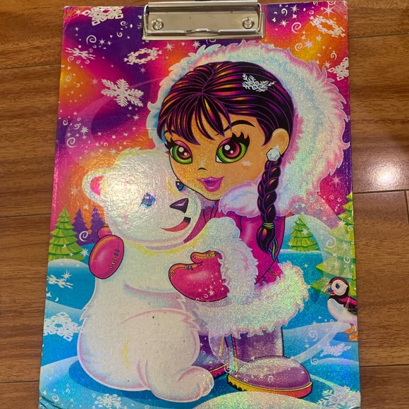 vintage 90s LISA FRANK polar bear clipboard - Picture 1 of 7